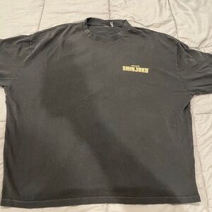 Oversized washed black t shirt with print